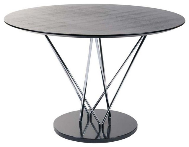 Eurostyle Stacy Pedestal Round Dining Table w/ Black Marble Base ...