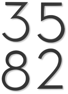 Neutra House Numbers in Black - Modern - House Numbers