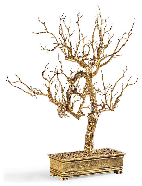 Manzanita Gold Tree - Traditional - Artificial Flowers Plants And Trees ...