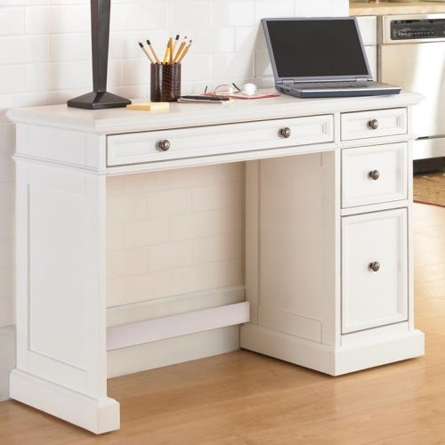 Home Styles Traditions White Utility Desk with Wood Top - Traditional ...