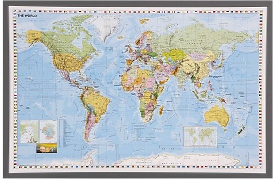 World Map - Traditional - Artwork - by Crate&Barrel