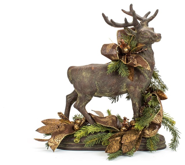 One-of-a-kind Brown Decorated Christmas Deer - Traditional - Holiday ...