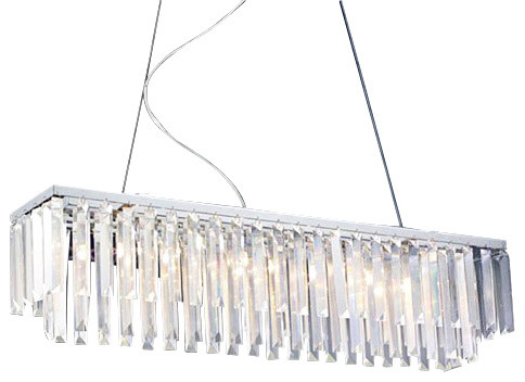 Modern Contemporary Linear chandelier Lighting with CrystalKitchen ...