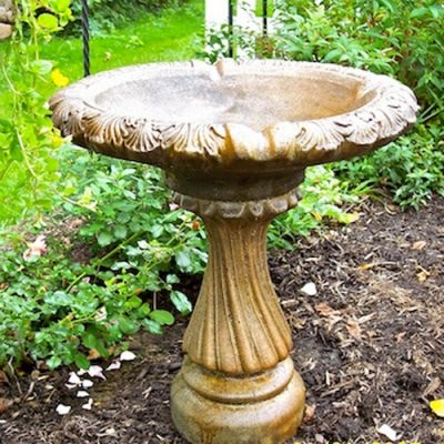 Athena Garden Cast Stone Small Fancy Column Bird Bath - LS-511SS ...