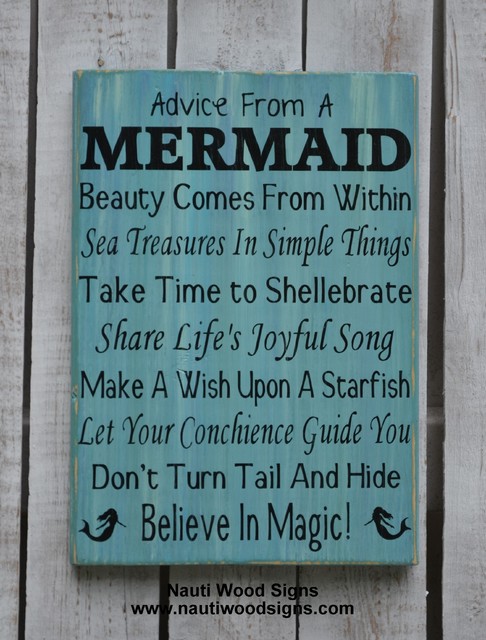 Beach Decor, Advice From A Mermaid Sign, Mermaid Decor, Bathroom ...