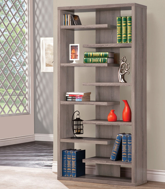 Bookshelf, Distressed Grey - Contemporary - Bookcases - by Modern ...