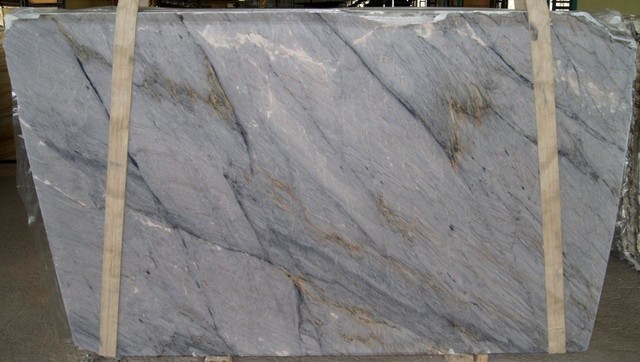 Aurora blue quartzite slab - Traditional - Kitchen Countertops - new ...