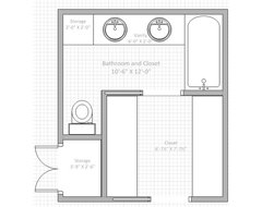 Need help with bathroom layout to maximize closet and storage!