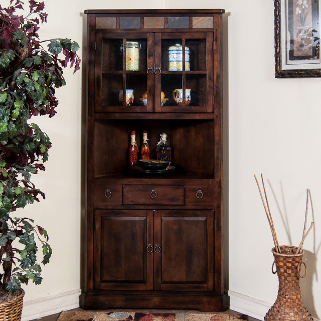 Santa Fe Corner China Cabinet - Modern - China Cabinets And Hutches