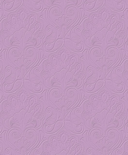 Kiera - Etched Damask Wallpaper, Purple - Traditional - Wallpaper - by ...