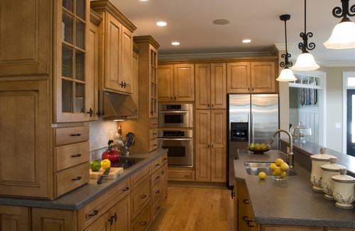 a traditional kitchen cabinet style is comfortable for many homeowners & houses