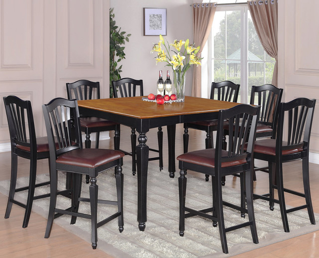Chelsea 7Pc Set with Counter Height Table and 6 Faux Leather Seat ...