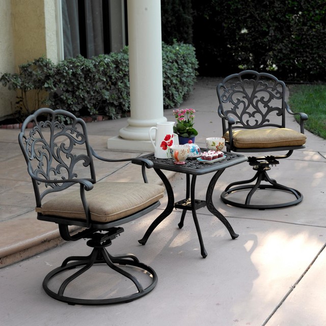 Darlee Catalina 2-Person Cast Aluminum Patio Bistro Set - Modern ...