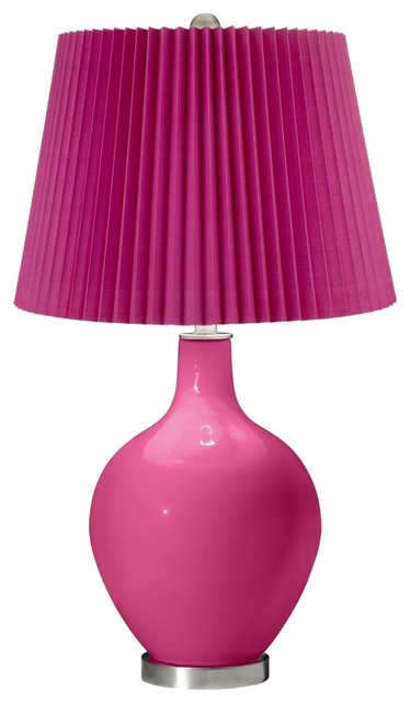 Contemporary Blossom Pink Hot Pink Pleat Ovo Table Lamp - Contemporary ...