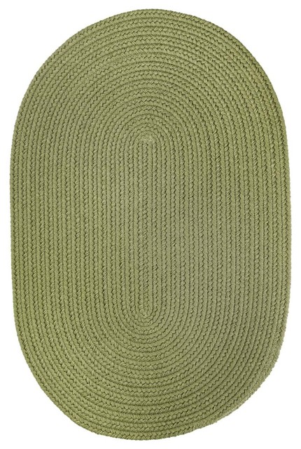 5'x8' Oval (5x8) Rug, Olive Green Solid Carpet Braided - Farmhouse ...