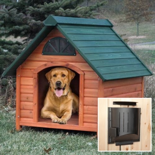 Royal Pet Spotty Wooden Insulated Dog House with Heater - Contemporary ...