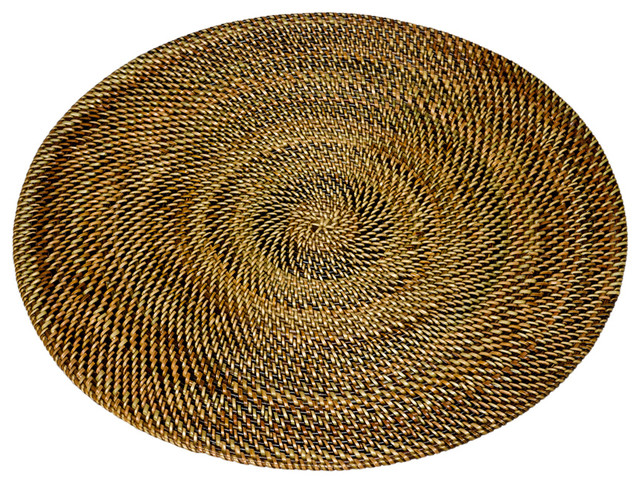 Round Nito Placemat Set of 2, Brown - Contemporary - Placemats - other ...