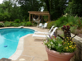 Landscape Architects & Landscape Designers Aardweg Landscaping -- Pool and Outdoor Living Area in Radnor, PA