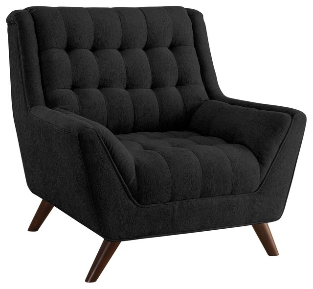 Natalia Chenille Tufted Seat Back Accent Chair Sofa w/ Tapered Arms ...