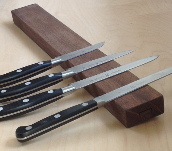 wood magnetic knife rack - Modern - Knife Storage - other 