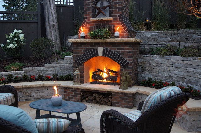 Inground Pool Landscaping With Fireplaces