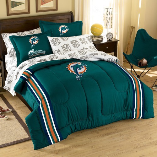 NFL Miami Dolphins Embroidered Twin / Full Comforter Set - Modern ...