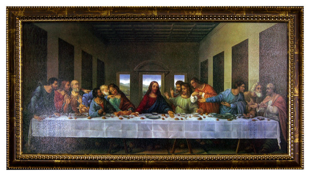 Last Supper 36x18 Framed Religious Poster (J1-1002D-CA) - Traditional ...