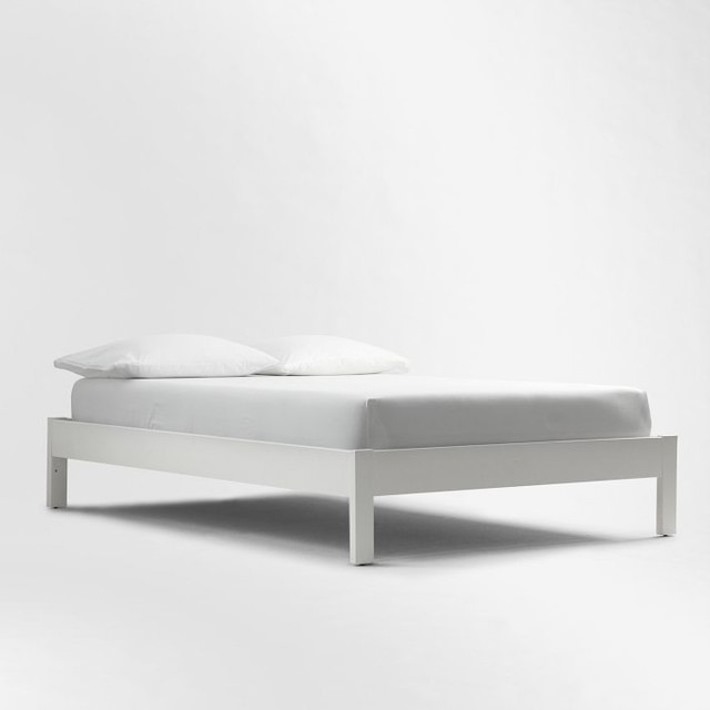 Simple Bed Frame, White - Modern - Beds - by West Elm