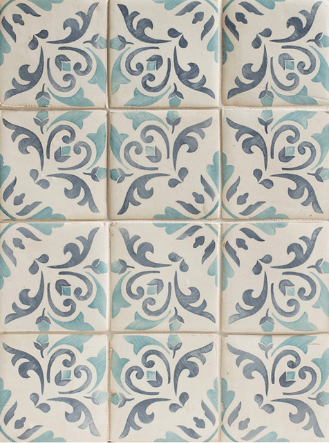 Duquesa Catarina Decorative Field Tile in Acqua - Traditional - Tile ...