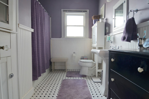 Color Series Black White Bathrooms, Purple Black And White Bathroom