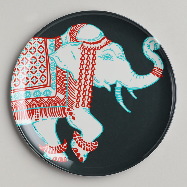 Gray Elephant Plates - Eclectic - Dinner Plates - by Cost Plus World Market