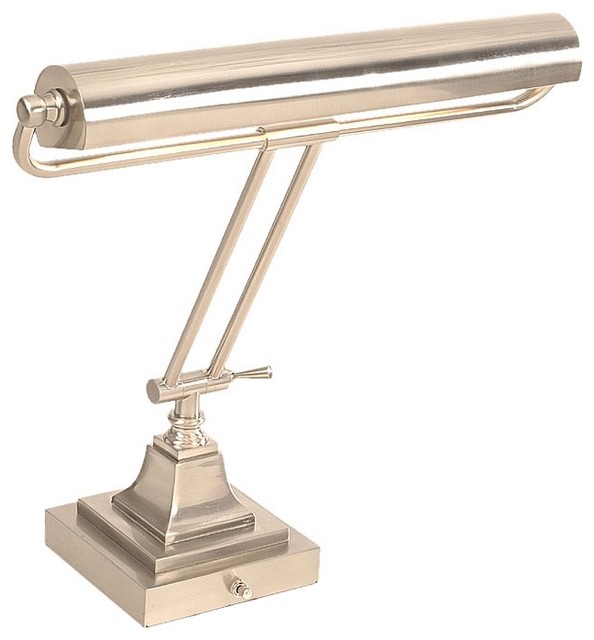 Traditional Square Base Solid Brass Piano Lamp in Satin Nickel ...