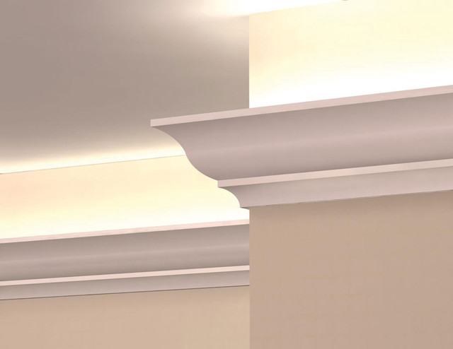 I love recessed lighting | Luxury bedroom design, Cove moulding ...