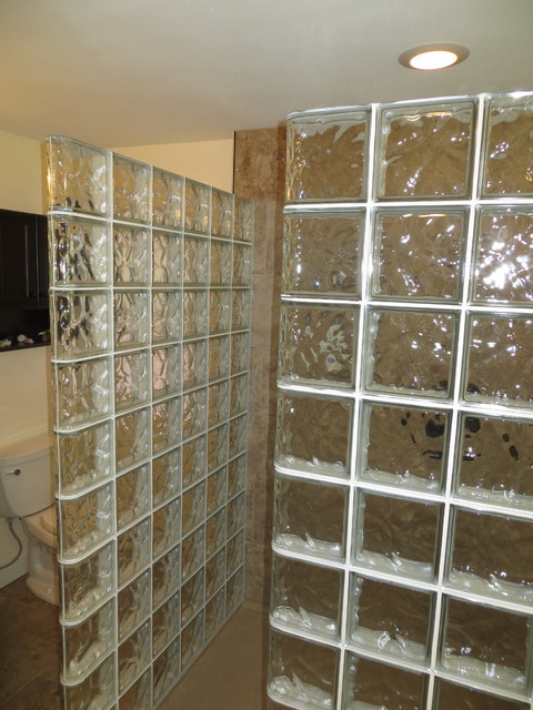 Glass Block Walk In Shower - Contemporary - st louis - by Masonry ...