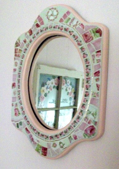 Sweet Shabby Mirror Rose China Mosaic - little rock - by Grindstone ...