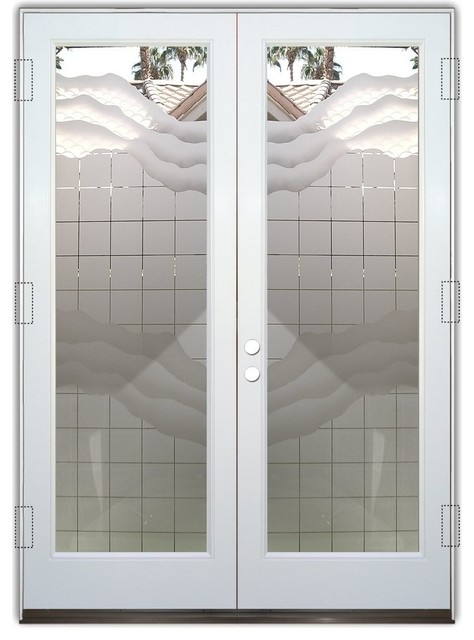 Squares Waves 2D Glass Front Doors - Contemporary - Front Doors - other ...