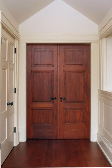 Custom 3 Panel Mahogany Double Doors - Craftsman - Interior Doors ...