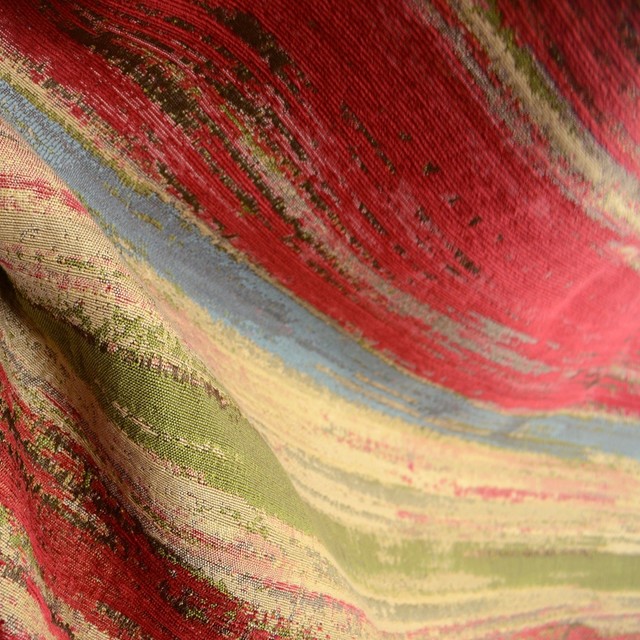 Watercolor Scarlet Southwest Striped Upholstery Fabric By The Yard ...