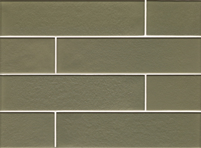 Olive 2x8 Matte Glass Subway Tile, Box - Contemporary - Wall And Floor