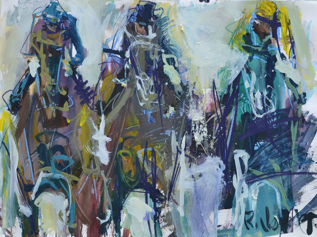 Abstract Horse Racing Painting