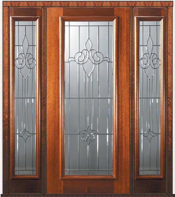 Prehung Sidelights Door 80 Wood Mahogany Arlington Full Lite Glass ...