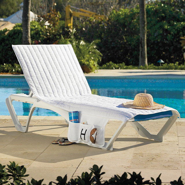 Resort Stacking Chaise Velour Cover - Traditional - Outdoor Chaise ...