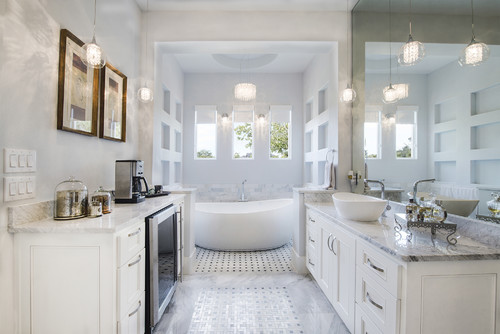 Master bathrooms are retreats from the hectic world. 