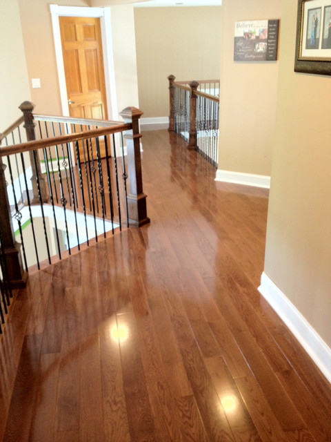 Red Oak with Warm Walnut Stain - Traditional - Hall ...