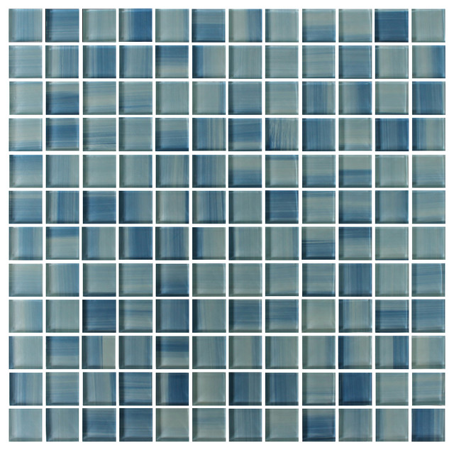 Blue Skies - Coastal Colors Series - Hand Painted Glass Mosaic Tiles