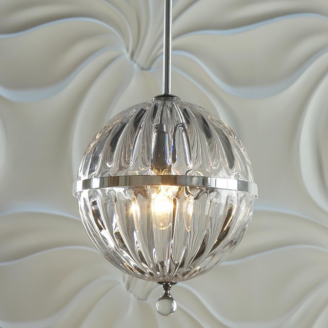 Fluted Glass Globe Pendant - Pendant Lighting - by Shades of Light