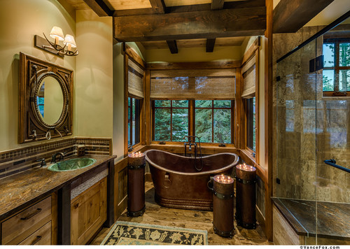 Master bath spas don't have to be white. 