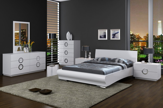 Eddy High Gloss White Bedroom Set - $4088.34 - Modern - Bedroom - new ...