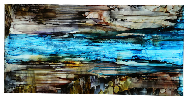 Brown and Blue Abstract Painting - River of Dreams by Jon Allen ...