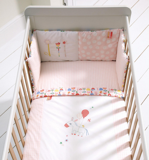 Pink Lemonade - 5 Piece Cot/Cotbed Bedding & Curtains Set - Traditional ...